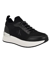 Calvin Klein Women's Vikas Almond Toe Casual Lace-Up Sneakers