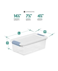 Sterilite 6 Qt. Plastic Stackable Storage Box with Latching Lid, Clear (12 Pack)