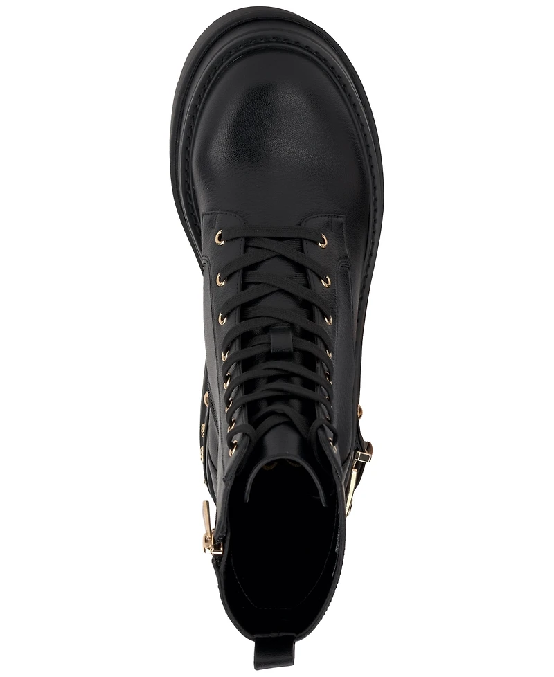 Jessica Simpson Women's Imelda Lace-Up Platform Wedge Combat Booties