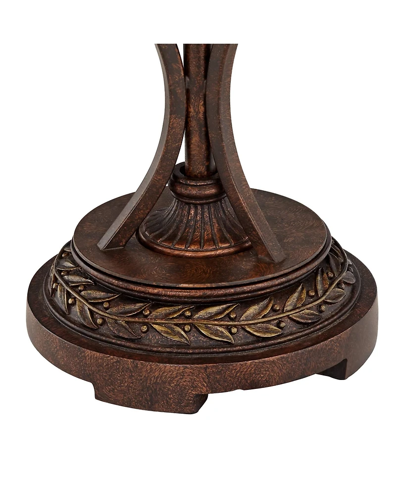 Robert Louis Tiffany Traditional Table Lamp 26" High Bronze Leaf and Vine Glass Shade for Living Room Family Bedroom Bedside Nightstand