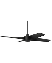 56" Casa Vieja Modern Industrial Outdoor Ceiling Fan with Remote Control Black Damp Rated for Patio Exterior House Home Porch