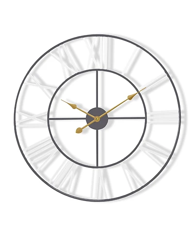 Sorbus Large Wall Clock for Living Room Decor - Roman Numeral Wall Clock for Kitchen - 16 inch Wall Clock Decorative (Gold)