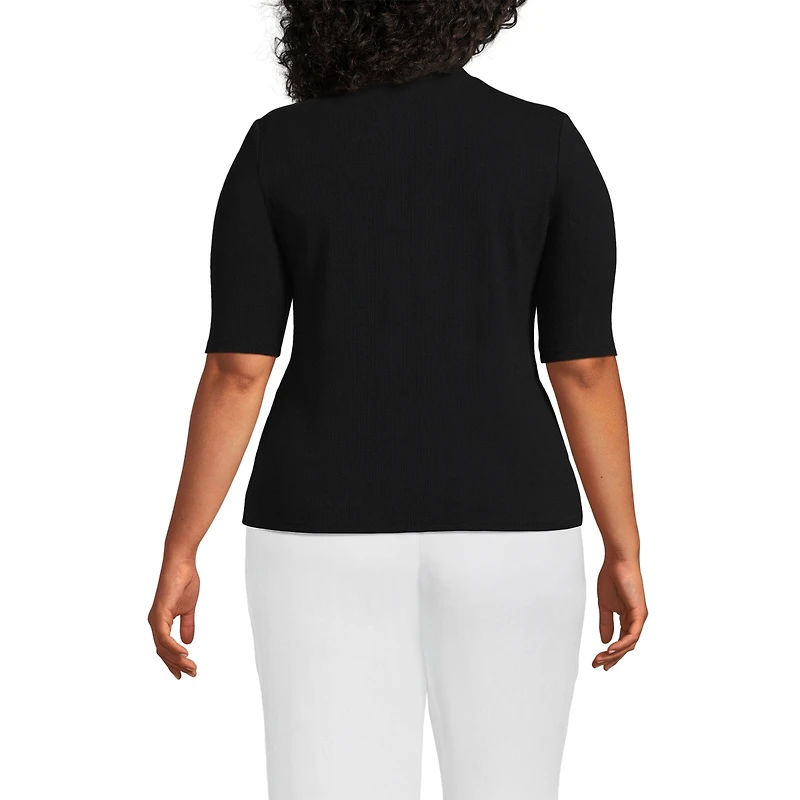 Lands' End Plus Wide Rib Mock Turtleneck