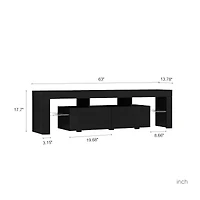 Streamdale Led Tv Stand for 65" TVs, Modern Console, Black