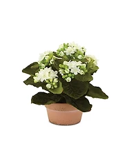 Slickblue Set of 4 Kalanchoe Plants with Pots-7 Inches High, Lifelike Artificial Flowers in Stylish Containers for Home Decor