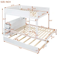 Streamdale Full/Full Bunk Bed with Trundle, Desk, and Storage