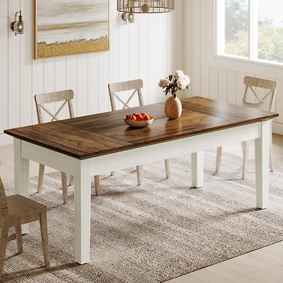 Tribesigns Dining Table for 4-6 People, 62-Inch Rectangular Kitchen Table with Solid Wood Legs, Modern Farmhouse Dinner Table for Dining Room, Kitchen