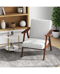 Modern Accent Chair Leisure Armchair with Felt Pads-Grey