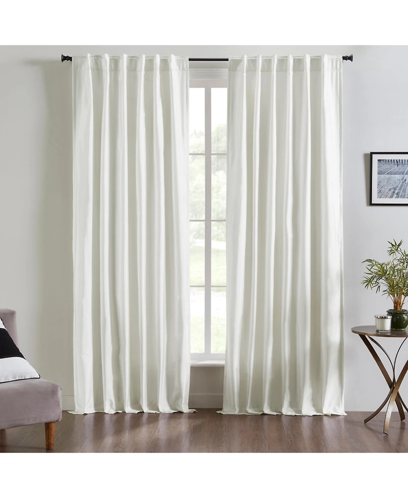 Ihi Home Valencia Faux Silk Taffeta Curtain Panel - with Heavy Interlining
