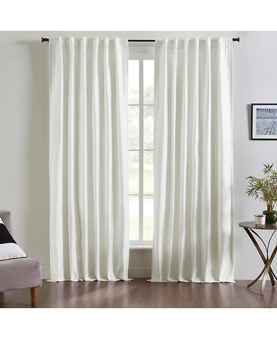 Ihi Home Valencia Faux Silk Taffeta Curtain Panel - with Heavy Interlining