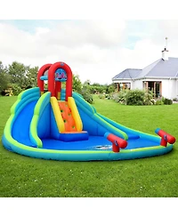 Slickblue Kids Inflatable Water Slide Bounce House with Carrying Bag Without Blower