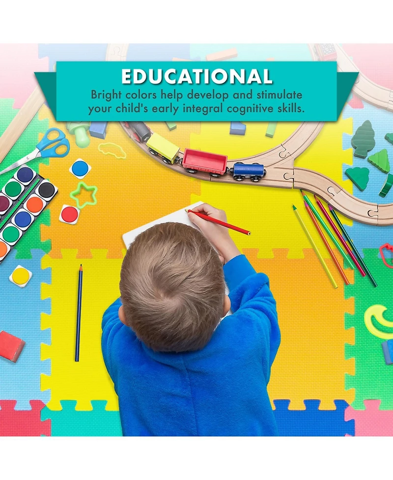 ProsourceFit ProSource Kids Floor Play Mat 3/8-in, 36 Sq Ft - Tiles