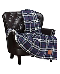 Chanasya Premium Red Cream Sherpa Plaid Throw Blanket - Soft Cozy Plush Fluffy Fleece Flannel Throws Blankets for Sofa Couch Living & Bed Room