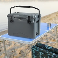 Slickblue 25 Qt Hard Cooler with Aluminum Handle and Integrated Cup Holders