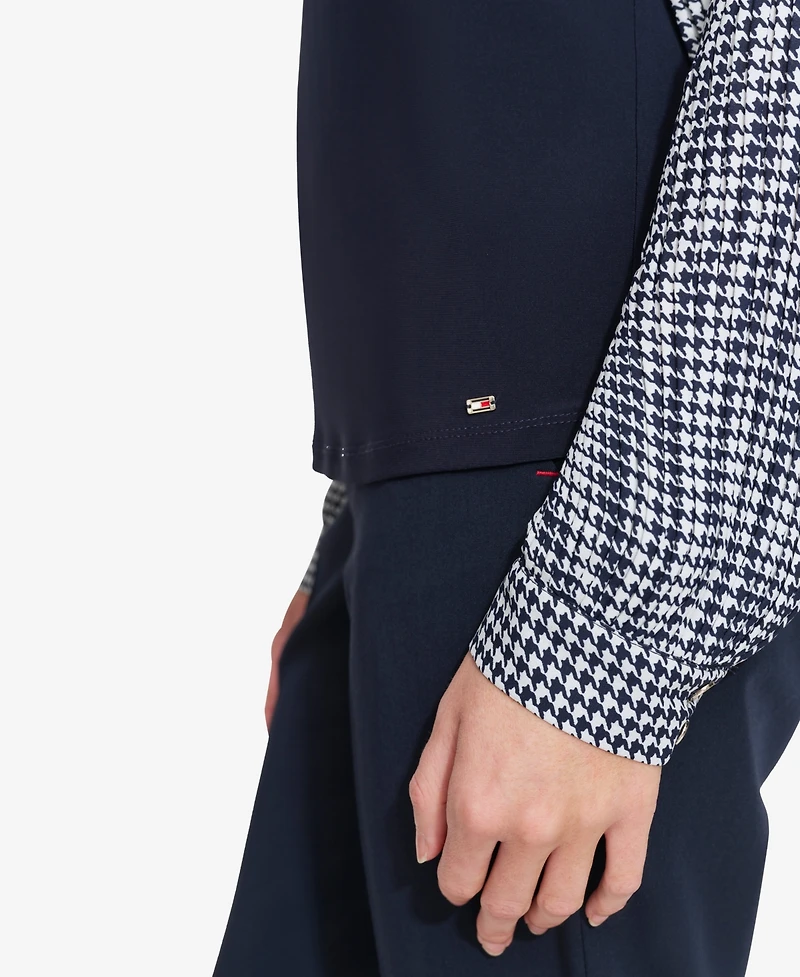 Tommy Hilfiger Women's Collared Pleated-Sleeve Top