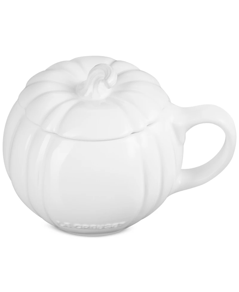 Le Creuset Stoneware Pumpkin Mug with Lid, 14 oz.
