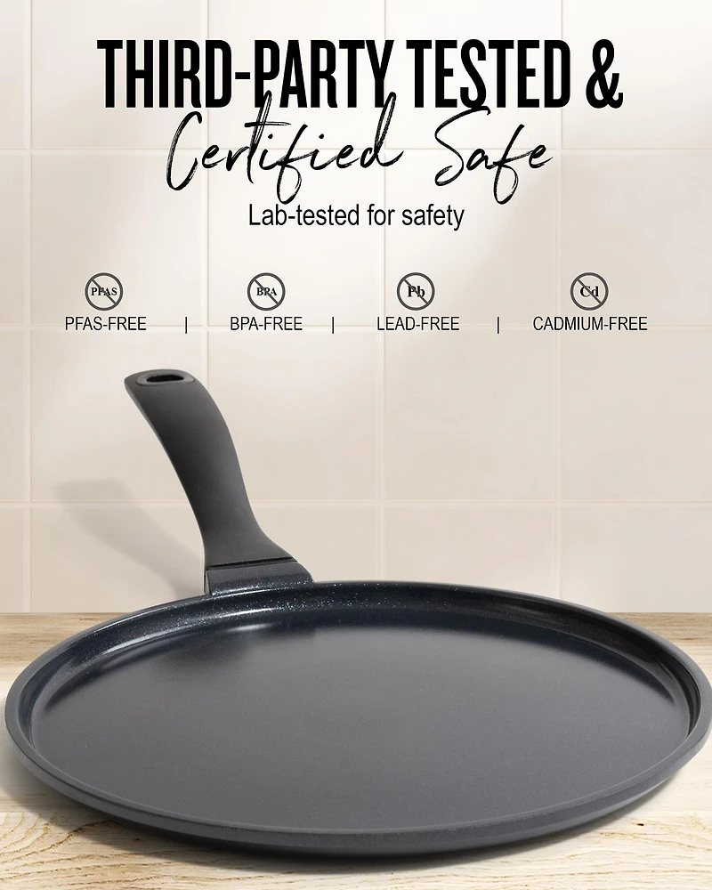 Alva Energy 11" Ceramic Nonstick Griddle Pan - Restaurant-Quality Results, Zero Chemicals