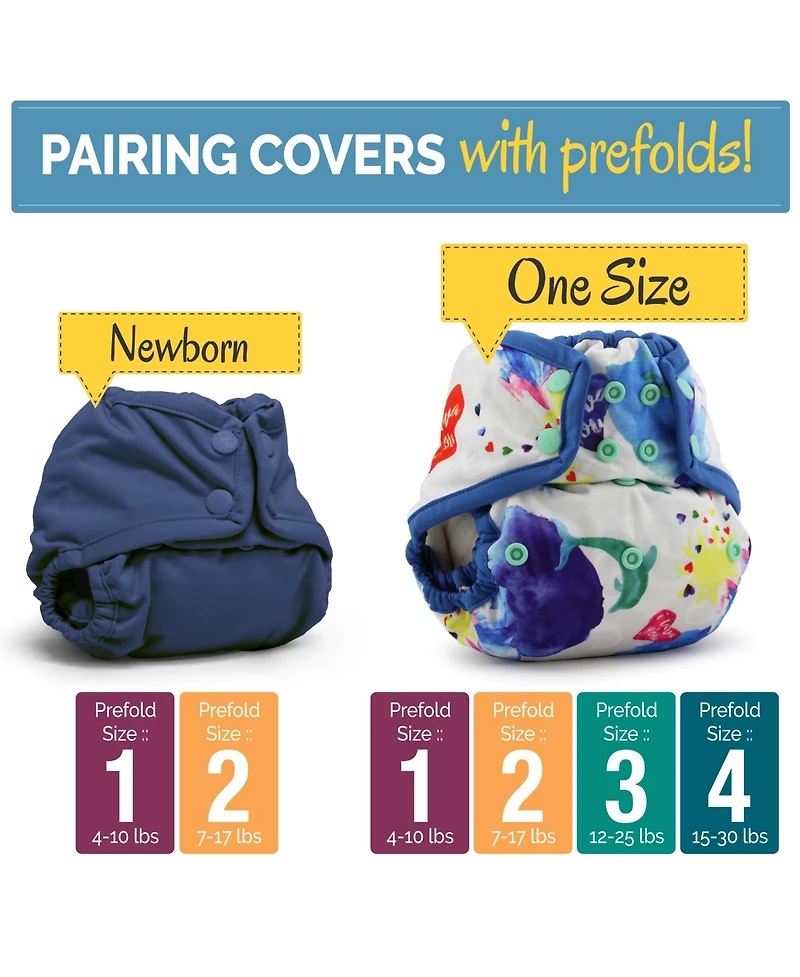 Kanga Care rayon from Bamboo Prefold Cloth Diapers (6pk) - Size 1 : Newborn Beige