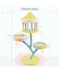 Multi-Layer Cat Tree Cat Tower with Open Condo 2 Removable Perches Dangling Balls