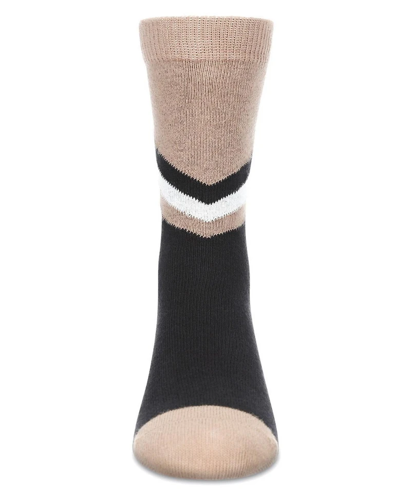 MeMoi Boys Geometric Diagonal Stripe Crew Socks
