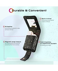 Byootique Portable Lipstick Case Gloss Lip Pouch with Mirror for Mini Bag Purse