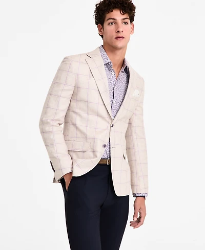 Tallia Men's Slim-Fit Printed Notch-Lapel Sport Coat