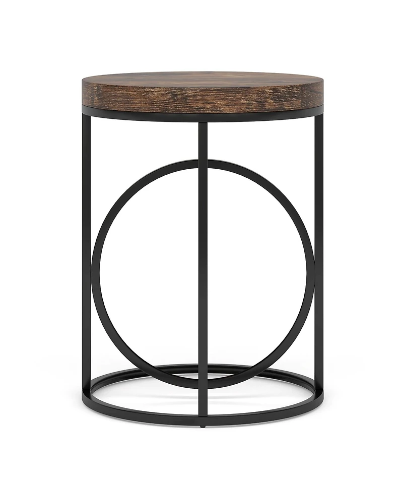Tribesigns Modern Round End Table with Thick Wood Top, 20”Sofa Side Table Cocktail Table with Unique Black O-Shaped Base, Midcentury Accent Tab