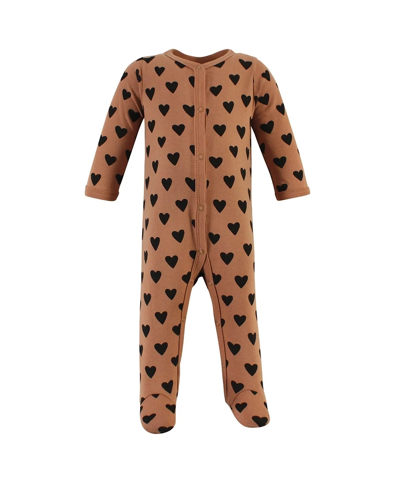 Hudson Baby Baby Girls Hudson Cotton Sleep and Play, Bodysuit and Bandana Bib