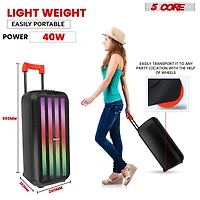 5 Core Bluetooth Speaker Karaoke Machine 8 Inch 2 Way Speaker Portable Pa System w Dj Light - Plb 8X2 2MIC