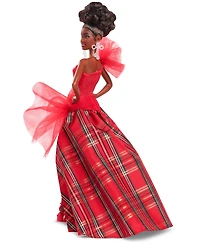Barbie Signature 2024 Holiday Barbie Fashion Doll, Seasonal Collector Gift, Brown Hair with Plaid Gown