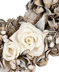 Northlight Glittered Winter Botanicals Artificial Wreath - 9.5-Inch