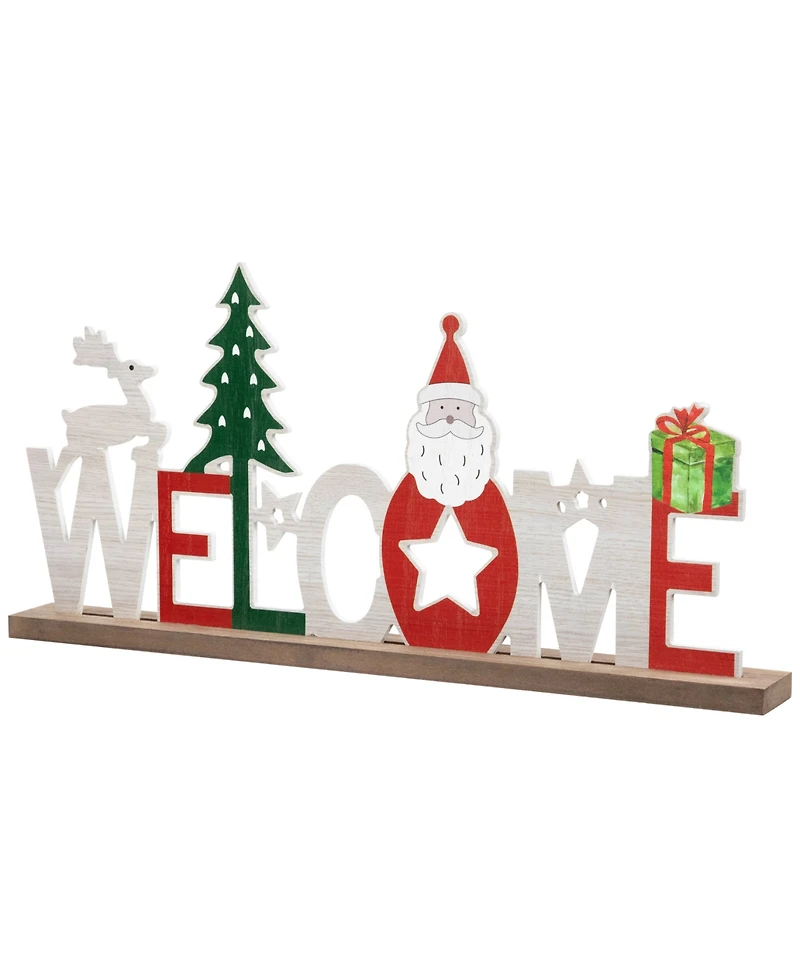 Northlight Wooden "Welcome" Christmas Sign - 16-Inch