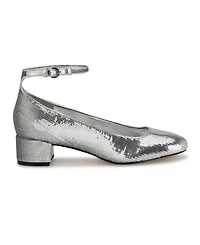 Nine West Women's Amaize Block Heel Ankle Strap Dress Pumps