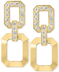 Effy Diamond & Polished Octagon Link Drop Earrings (1-1/4 ct. t.w.) in 14k Gold