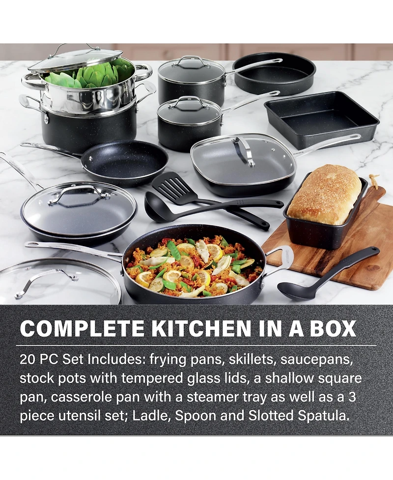Granitestone 20-Piece Ultra-Durable Non-Stick Express Cookware and Bakeware Set
