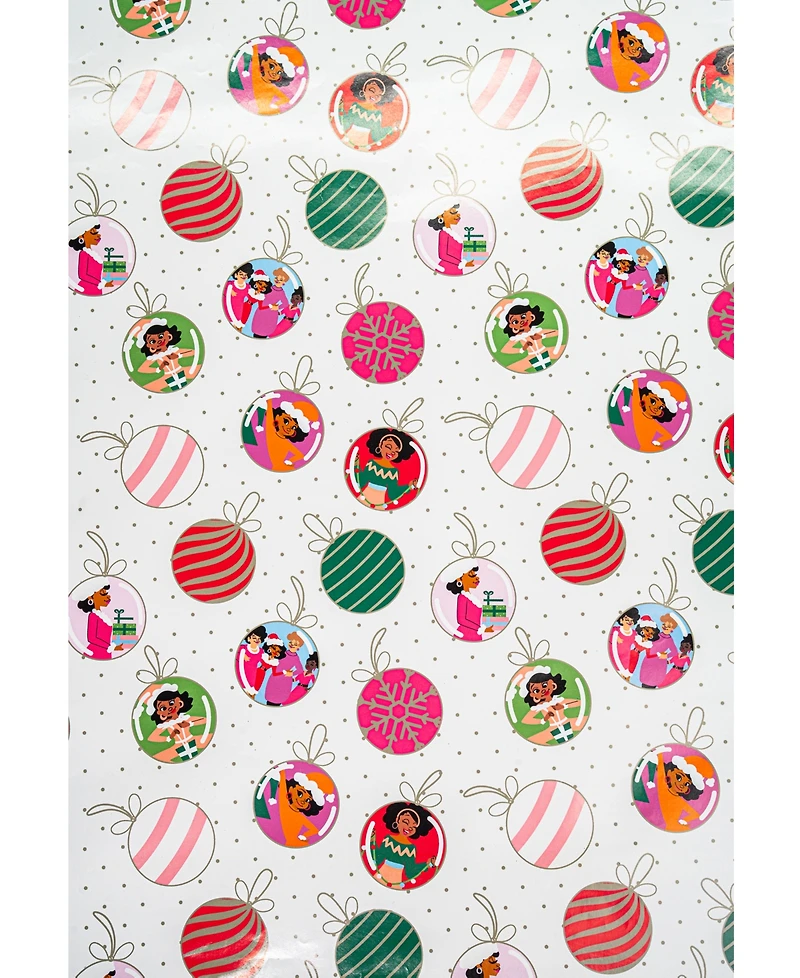 Black Paper Party White Holly Ornaments Gift Wrap