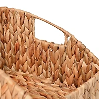 Havanah Southwestern Hand-Woven Hyacinth Slanted Pantry Baskets with Handles (Set of 2)
