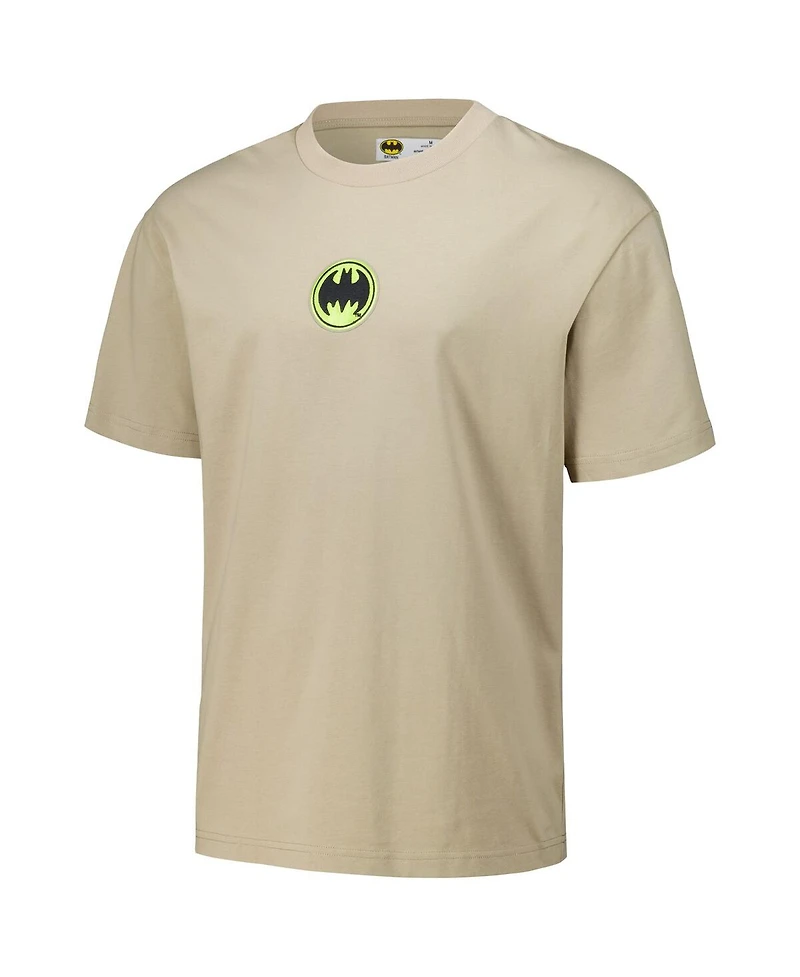 Freeze Max Men's Tan Batman Comics Loose Fit T-Shirt