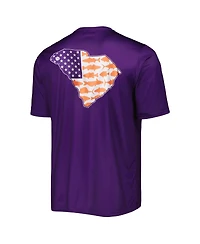 Columbia Men's Purple Clemson Tigers Terminal Tackle State Omni-Shade T-Shirt