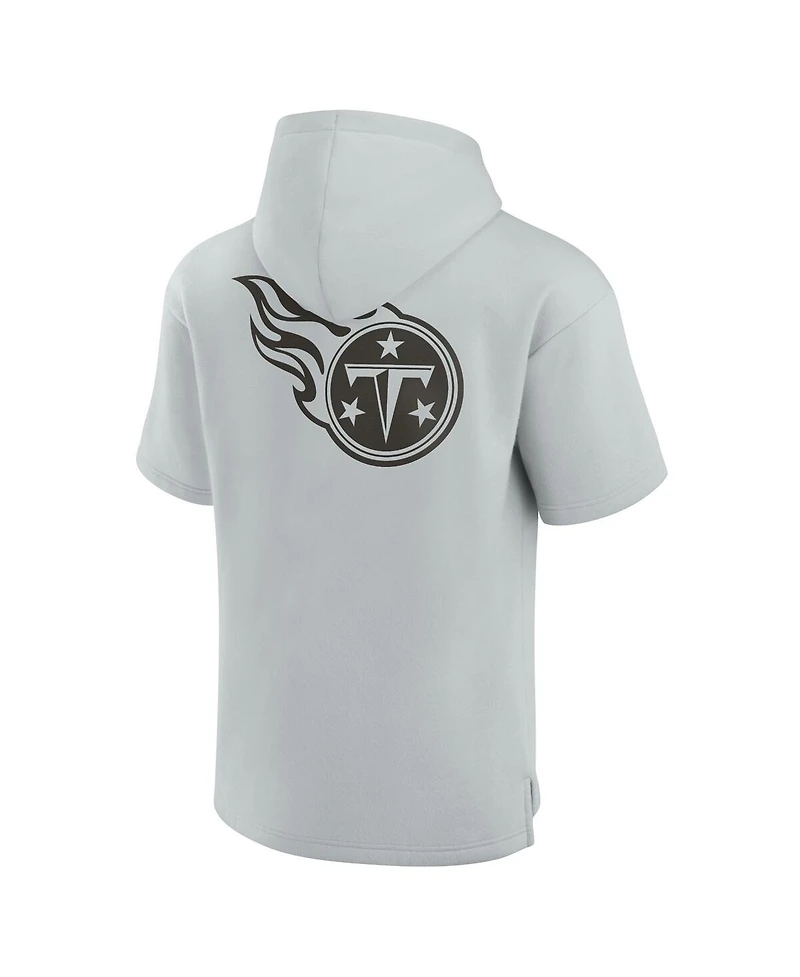 Fanatics Men's and Women's Gray Tennessee Titans Elements Super Soft Fleece Short Sleeve Pullover Hoodie