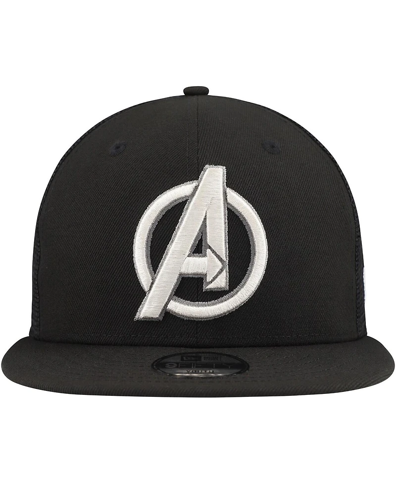 New Era Big Boys and Girls Black the Avengers 9FIFTY Trucker Snapback Hat