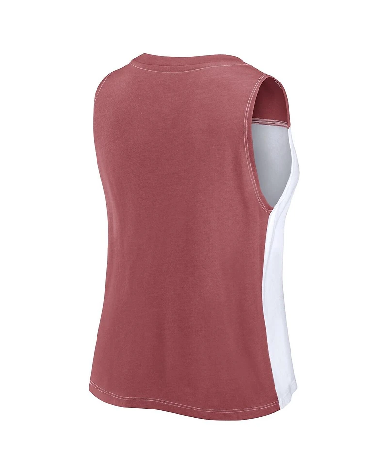 Fanatics Women's Garnet/White Florida State Seminoles Colorblock High Neck Tank Top