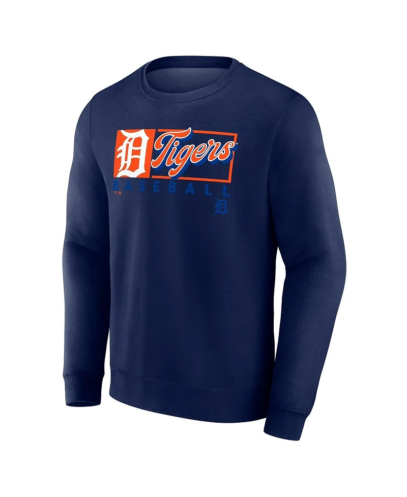 Fanatics Men's Navy Detroit Tigers Focus Fleece Pullover Sweatshirt