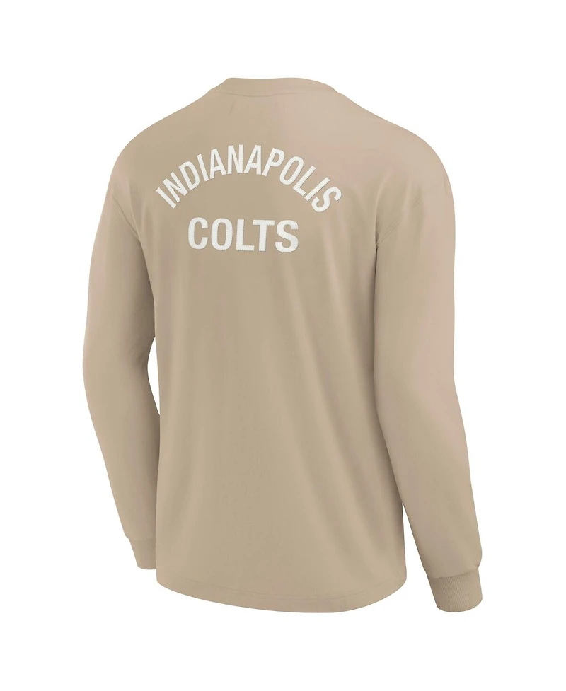 Fanatics Men's and Women's Khaki Indianapolis Colts Elements Super Soft Long Sleeve T-Shirt