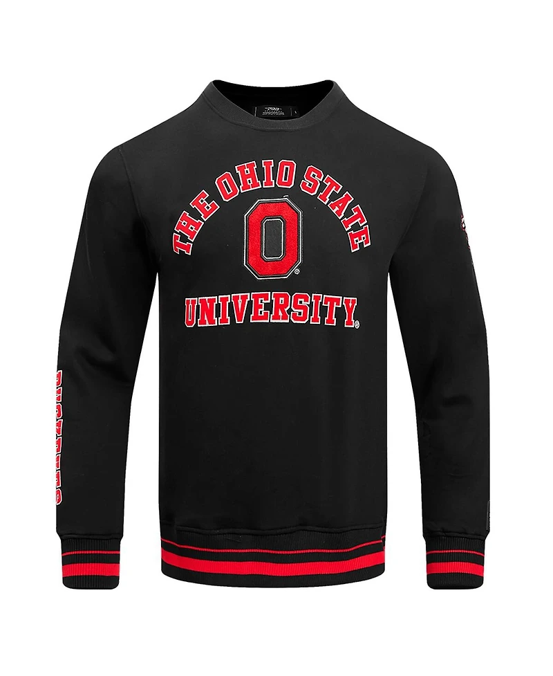 Pro Standard Men's Black Ohio State Buckeyes Classic Stacked Logo Pullover Sweatshirt