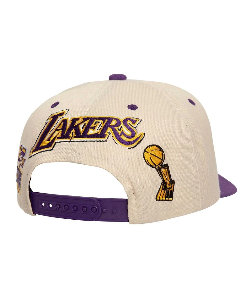 Mitchell & Ness Men's Cream/Purple Los Angeles Lakers 17x Nba Champions Soul Legacy Defined Snapback Hat