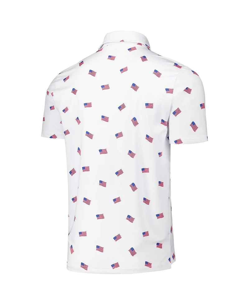 Antigua Men's White Atlanta Braves Americana Polo