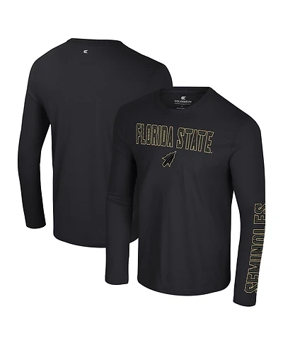Colosseum Men's Black Florida State Seminoles Color Pop Active Blend 2-Hit Long Sleeve T-Shirt