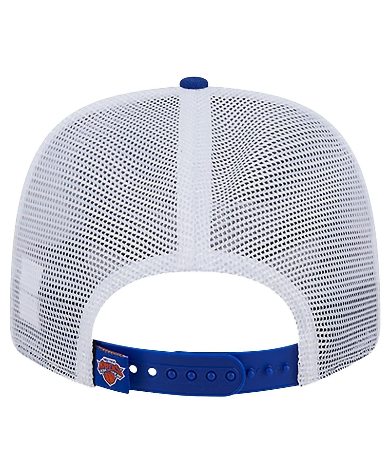 New Era Men's Blue/White New York Knicks Trucker 9SEVENTY Coolera Stretch-Snap Hat