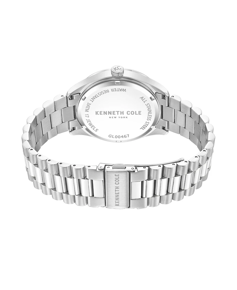 Kenneth Cole New York Men's Mechanical Silver Stainless Steel Watch 42MM
